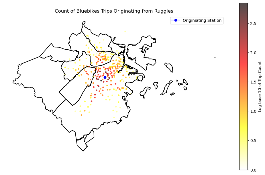 trips from ruggles map